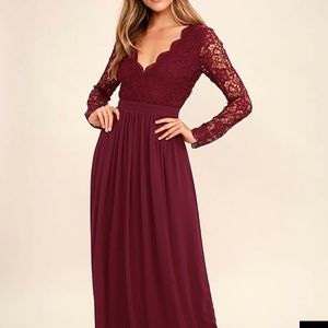 Burgundy Maxi dress- Lulus.com